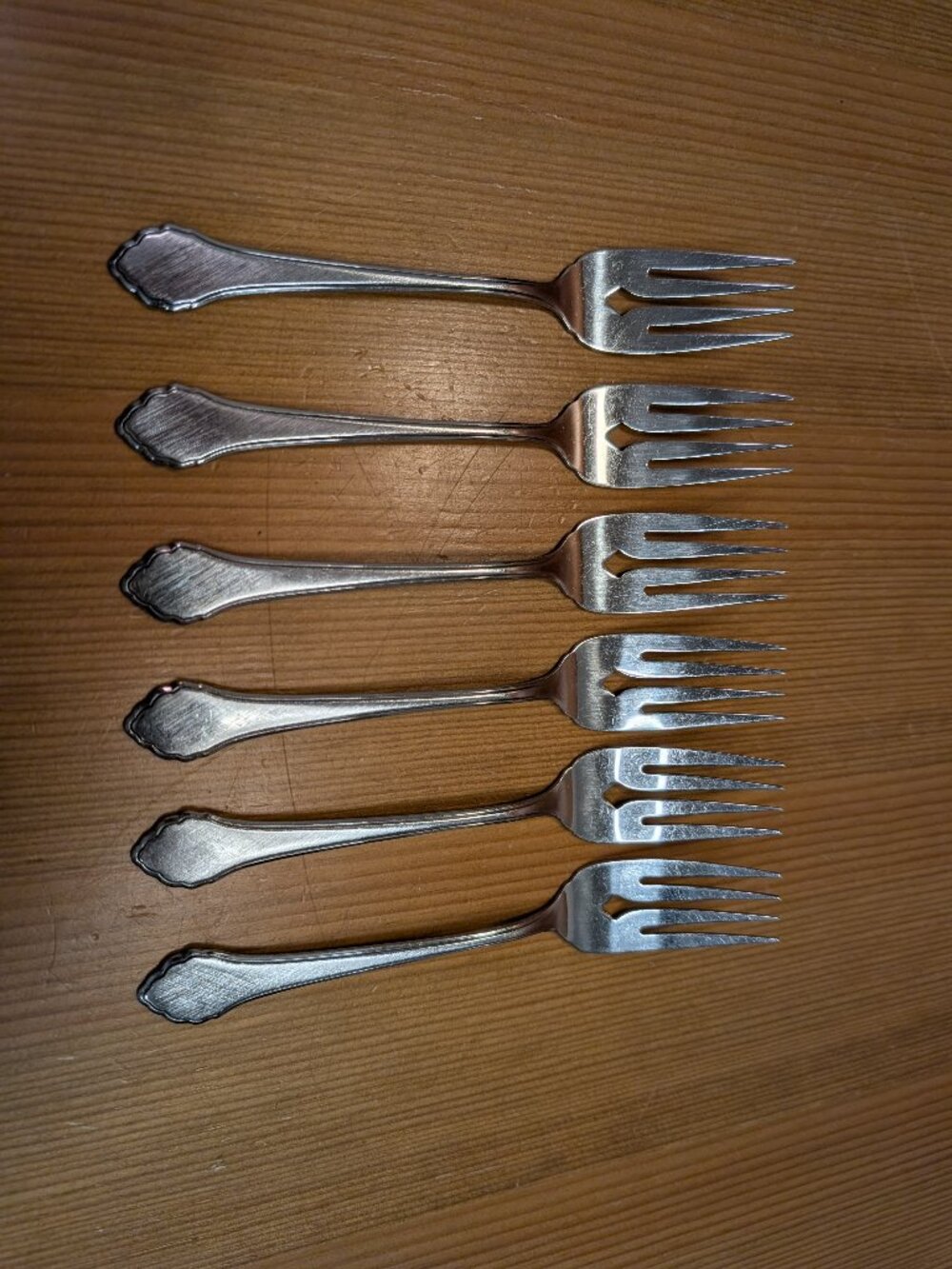 Lot of 6 Oneida Rogers SUMMER MIST AUTUMN GLOW Stainless 6.25" Salad Fork Set VG